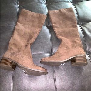 Women's BOOTS MADDEN GIRL - BROWN Suede Knee High Size 9